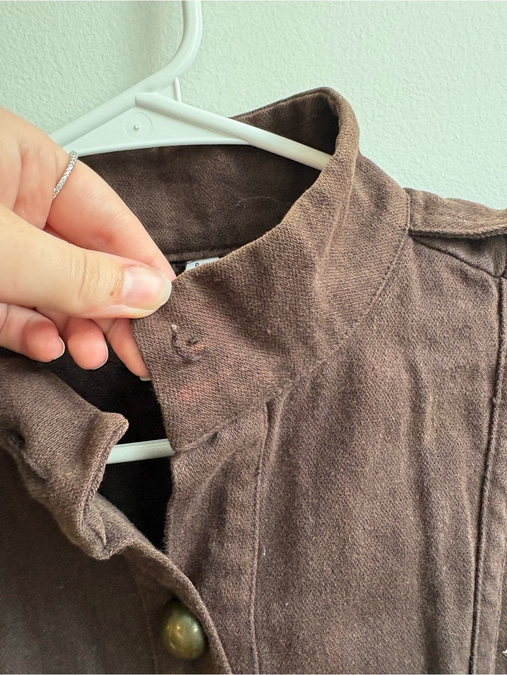 Women's Brown Military-Style Utility Jacket - Picture 2 of 6